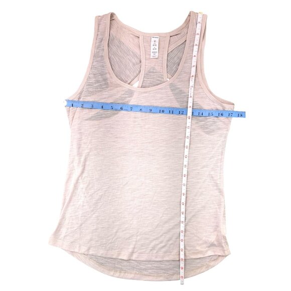 Marika Women Size Medium Wind Chime Racerback Tank Top High Low Hem Pink Tan New - Picture 7 of 7